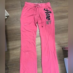 Aeropostale Vibrant Pink Flare Pants